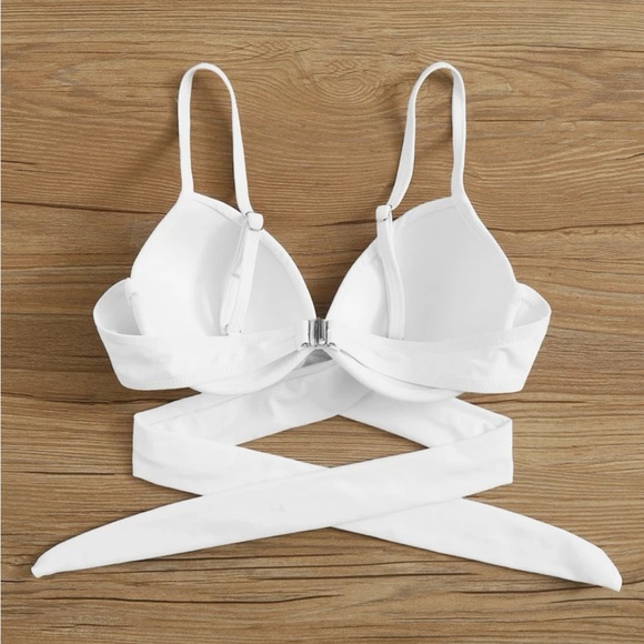 White Push Up Swim Bra Top - Picture 3 of 11